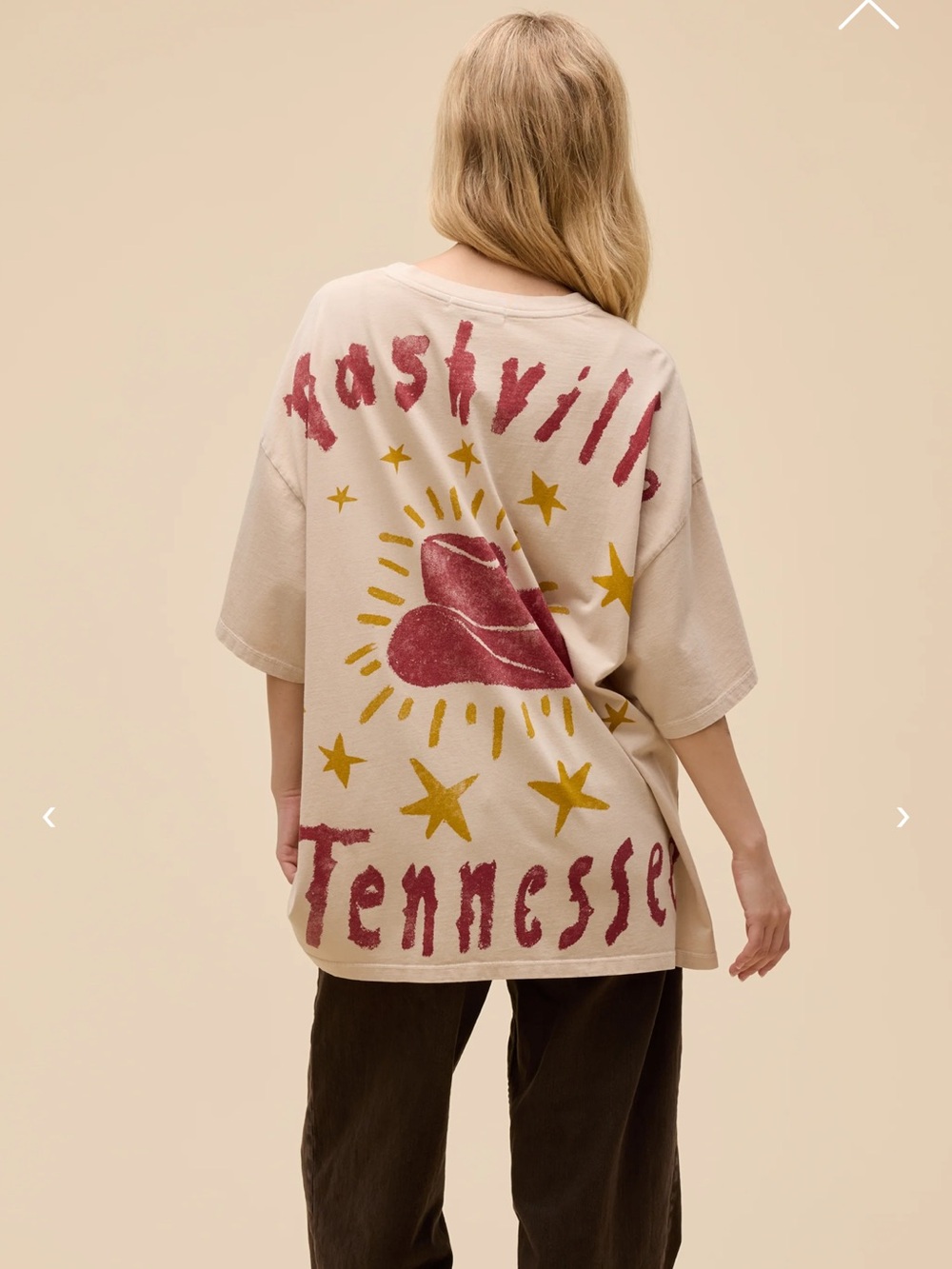 NWT Free People x DayDreamer Johnny Cash doodles tee Ivory OS - Picture 2 of 8